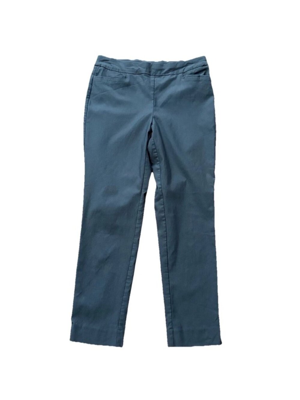 Chico's Ankle Classic Dress Pants Women 8 Gray Stretch Pull On Career